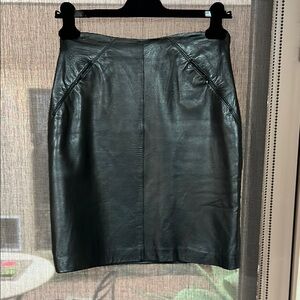 Elegant Black Leather Skirt